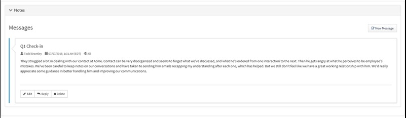 Continuous Feedback View Notes from Prior Sessions